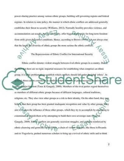The Level and the Possibility of Ethnic Conflicts Between and Within States