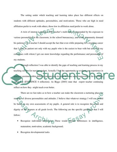 Teaching and learning support (critical reflection from education in action module)