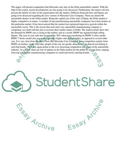 Mercedes Cars Company in Doha Market