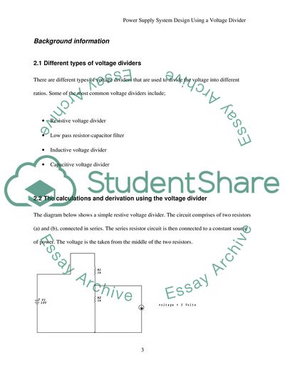 Power Supply System Design Using a Voltage Divider