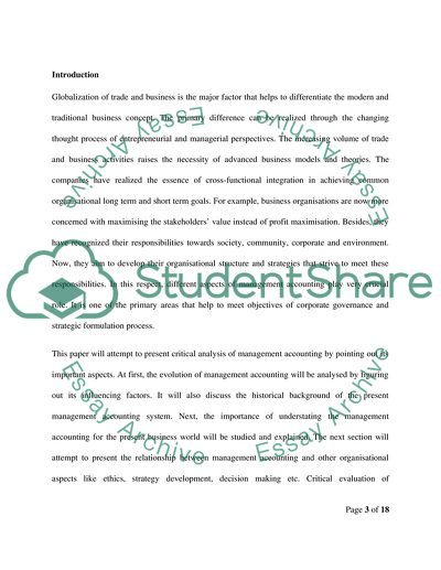 Managerial Accounting in Business