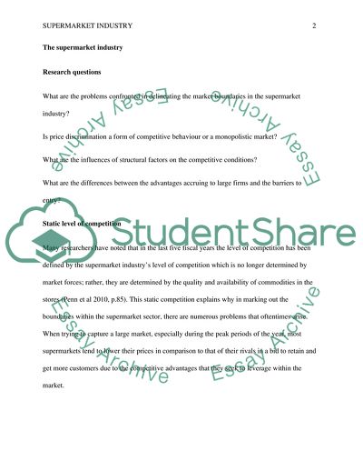 Competition in Supermarket Industry