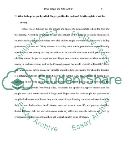 Peter Singer and John Arthur: Analysis of Their Works