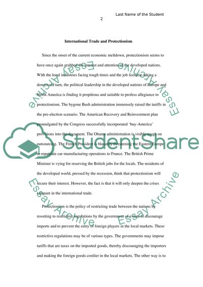 International Trade and Protectionism