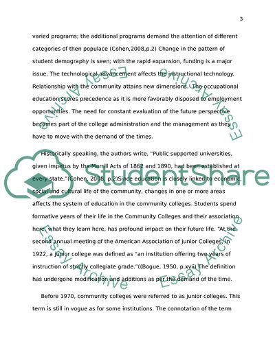 History of Community Junior College Movement in American Education