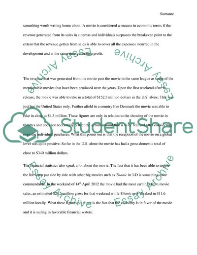 An economic analysis of hanger film movie