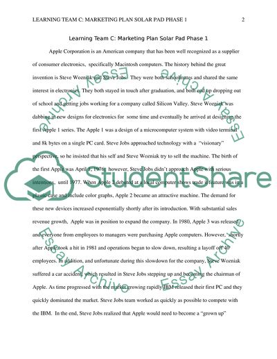 Marketing Plan for Solar Pad Phase 1