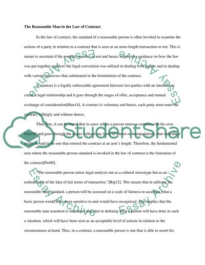 The Concept of the Reasonable Person