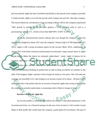 Financial Analysis of Apples Inc