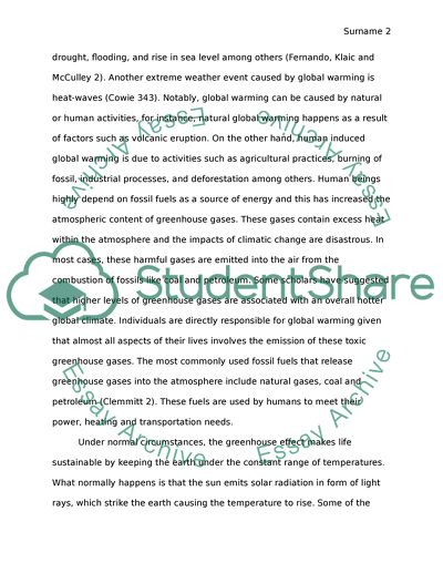 The role of global warming in public health