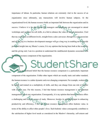 Master Degree in Human Resource Management