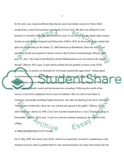 History and Reconstruction of Cutty Sark