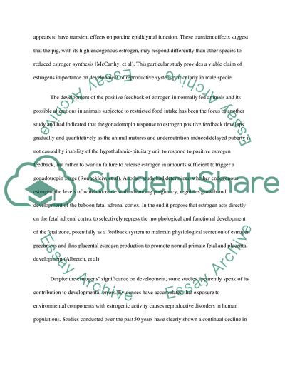 Roles of Estrogen in Development