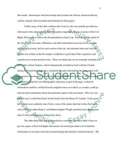 Website Project and Civil Rights Movement