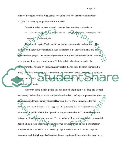 Integrating the Bible in the High School Curriculum