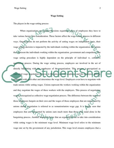 Human Resource Management: Wage Setting