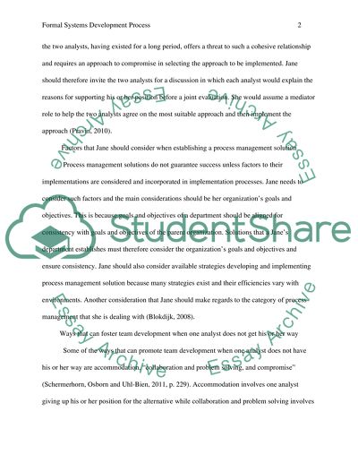 Establishing a Formal Systems Development Process