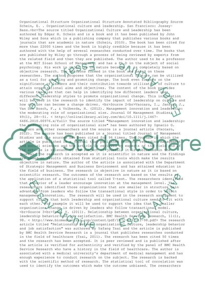 Organizational Structure