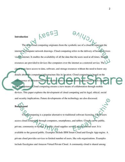 Information Technology: Cloud Computing