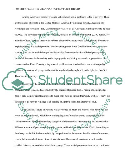 Poverty from the View Point of Conflict Theory