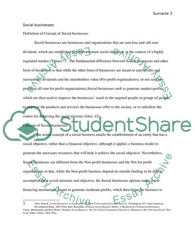 Concept of Social Businesses