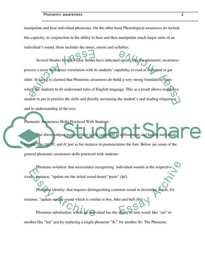 Several Definitions of Phonemic Awareness