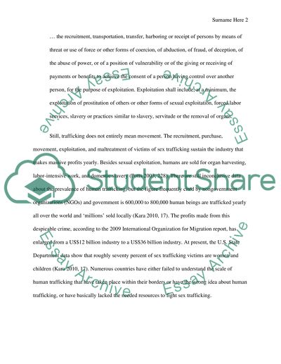 Human Sex Trafficking: A Global Issue