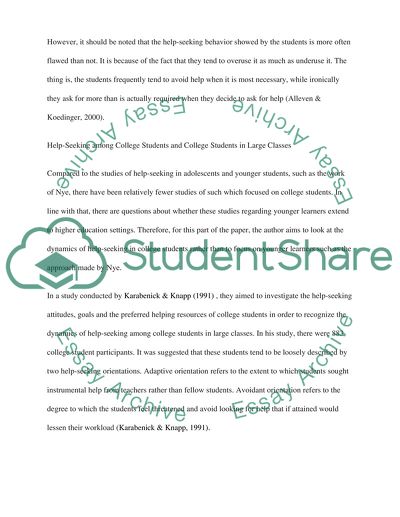 Students Help-Seeking during Physical Education