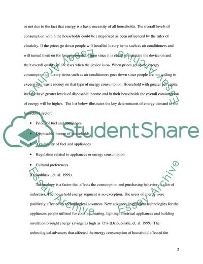 Trends in Consumption and Production: Household Energy Consumption by Dzioubinski and Chipman