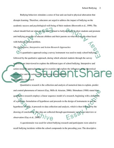 School Bullying: an Educational Problem