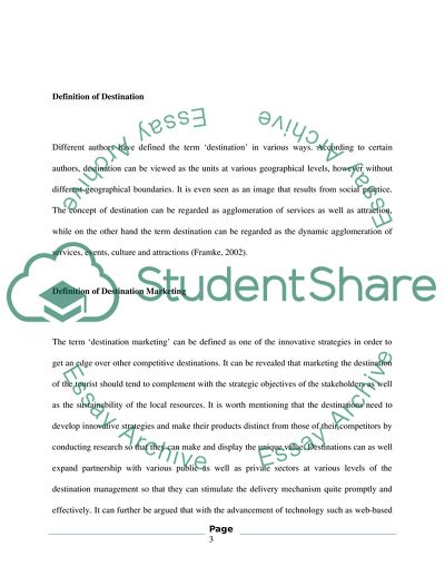 Development History of Destination Marketing
