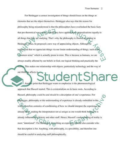 Heidegger`s Being and Time