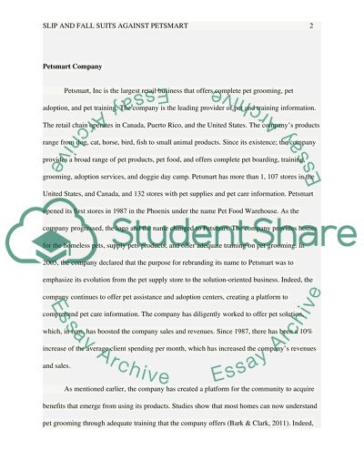 Slip and Fall Suits against Petsmart,Inc