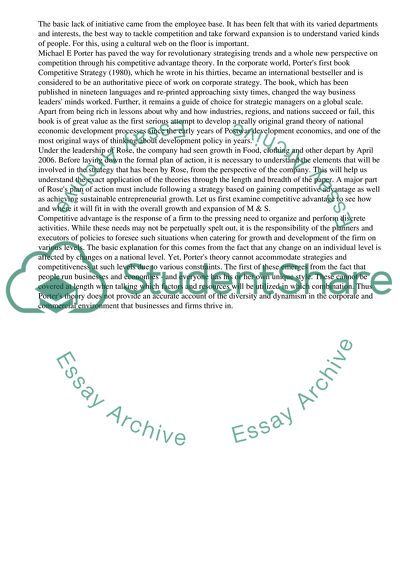 Marks and Spencers Strategic Management