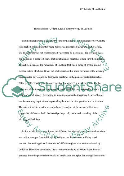 The Search for General Ludd: The Mythology of Luddism