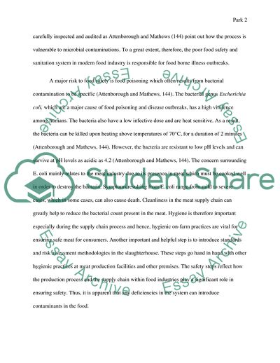 Poor Food Safety and Sanitation System in the Modern Food Industry