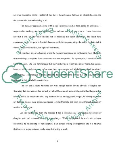 Respectful Interaction - Personal Narrative