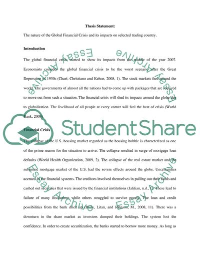 The Nature of the Global Financial Crisis