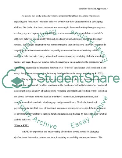 The Role of Emotion-focused Theory in Functional Assessment