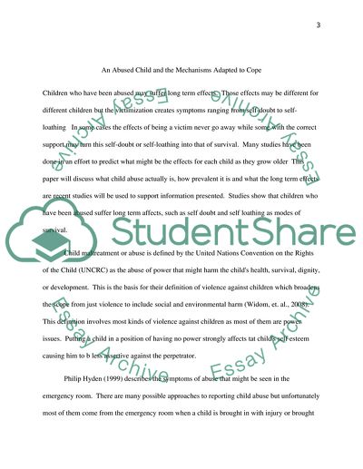 Physical and Psychological abuse on a child cause devasting and even fatal consequences