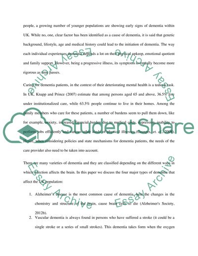 Does Health Policy Assist in Combating Dementia in the UK