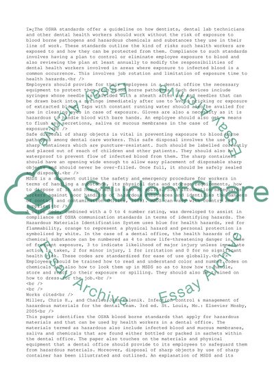 Management of Hazardous Materials in a Dental Office