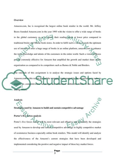 Strategies Used by Amazon to Build and Sustain Competitive Advantage