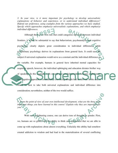 Cognitive approach over Psychology
