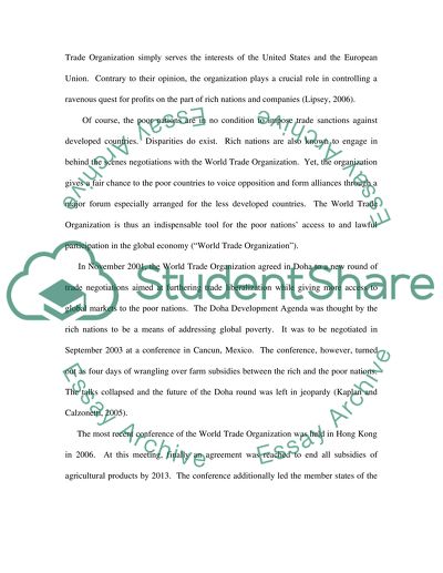 World trade organization and how does it help poor countries