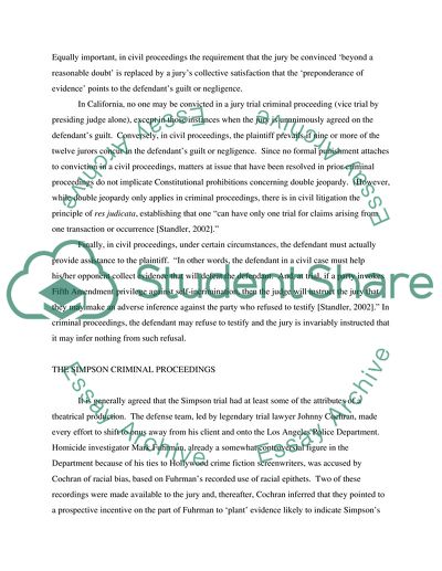 Homicide and Wrongful Death Allegations: Against Simpson