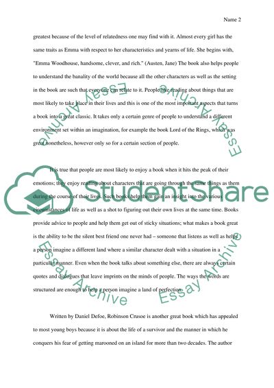 Emma, Robinson Crusoe, Hamlet and The Odyssey