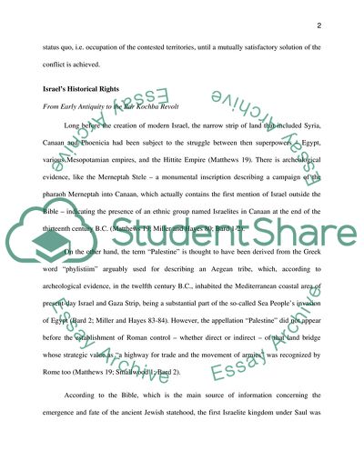 The Israeli - Palestinian Conflict: Why Israel Should Maintain Occupation