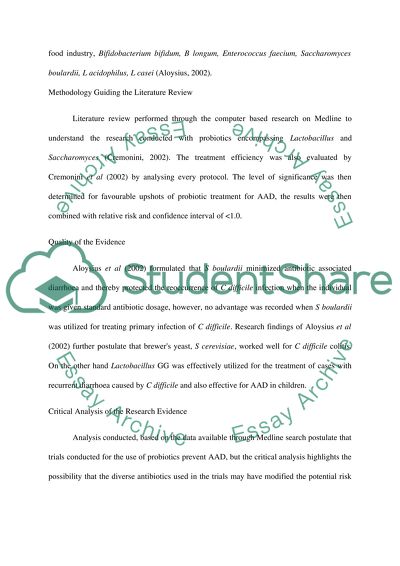Probioitc use in the prevention of Antibiotic Associated Diarrhe: Clostridium Difficile