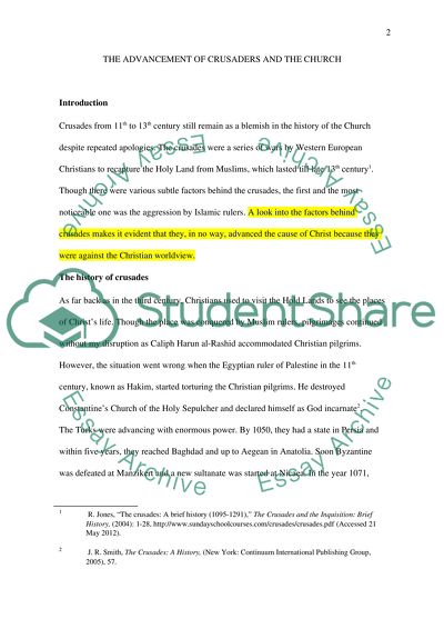 The Advancement of the Crusaders and the Church